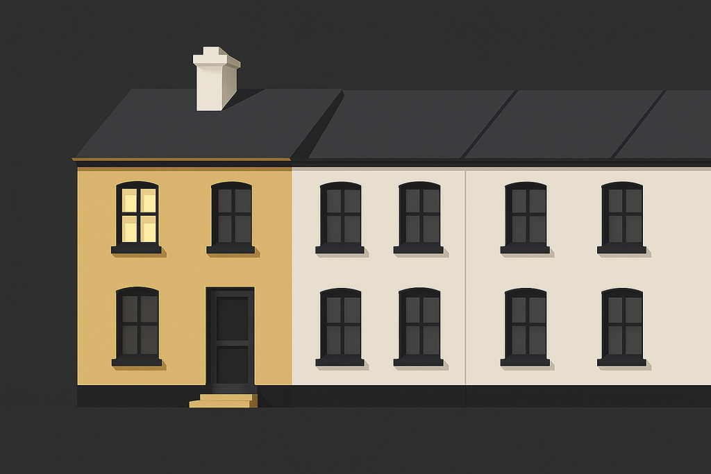 graphic of an end-terrace house