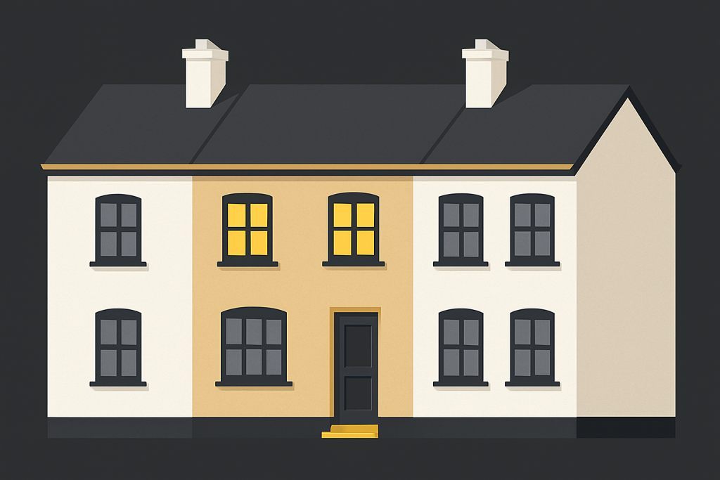 graphic of a mid-terrace house